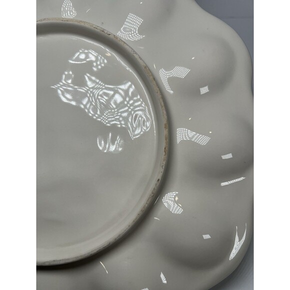 Egg Platter With 2 Baby Chics, Butterfly & Tulips.‎ Vintage 10” Diameter - Picture 8 of 16